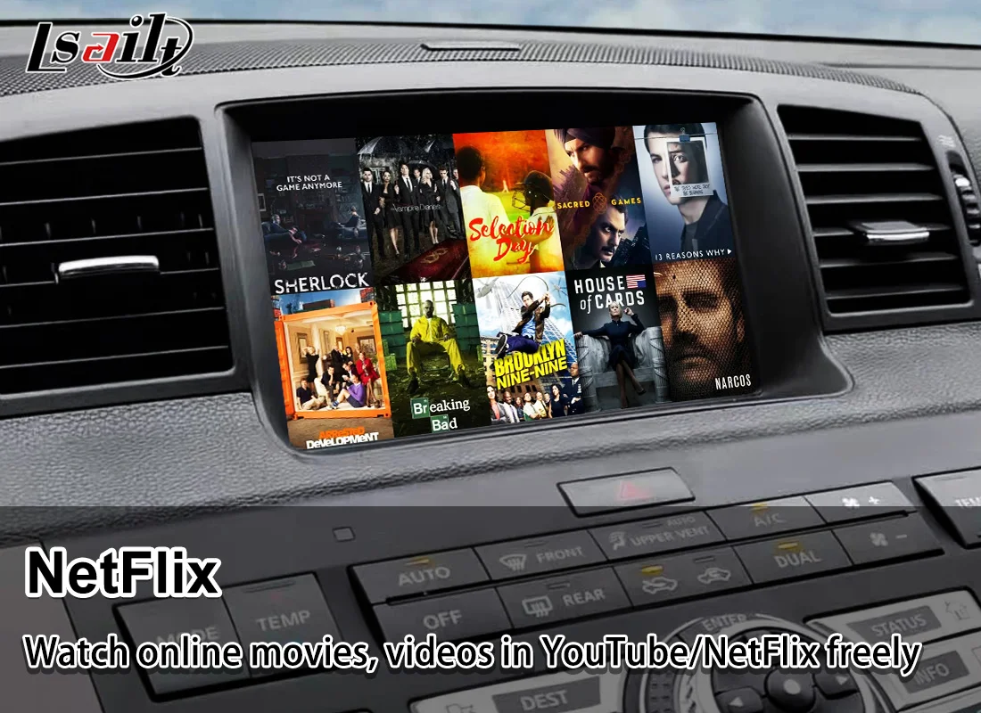 Lsailt Wireless CarPlay Android DisPlay for Infiniti M Series M25 M45 2010-2012 Video Interface with YouTube best gps navigation for car