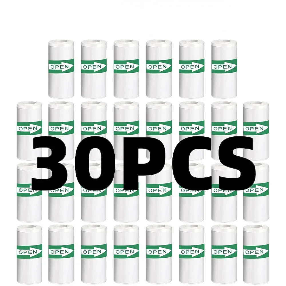 Thermal Paper 30 Rolls 57*25mm White Sticker Camera Instant Print Kids Camera Printing Paper Replacement Accessories Parts