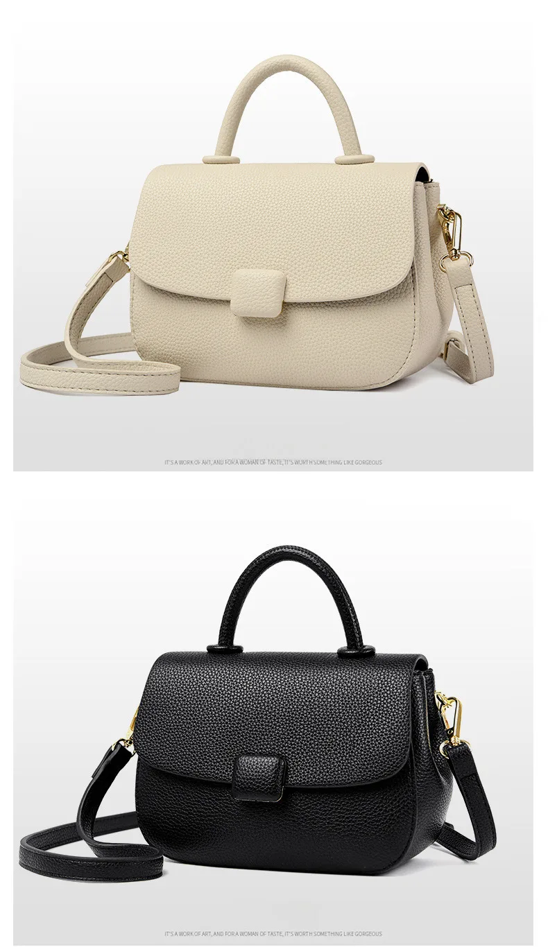 Solid color minimalist for women 2024 new soft leather texture crossbody Korean version large capacity portable shoulder_voghion.com