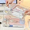 Acrylic Desktop Storage Box Is Easy To Install, Transparent Organizing Box Can Be Stacked with Shelves for Office Desk Supplies 2