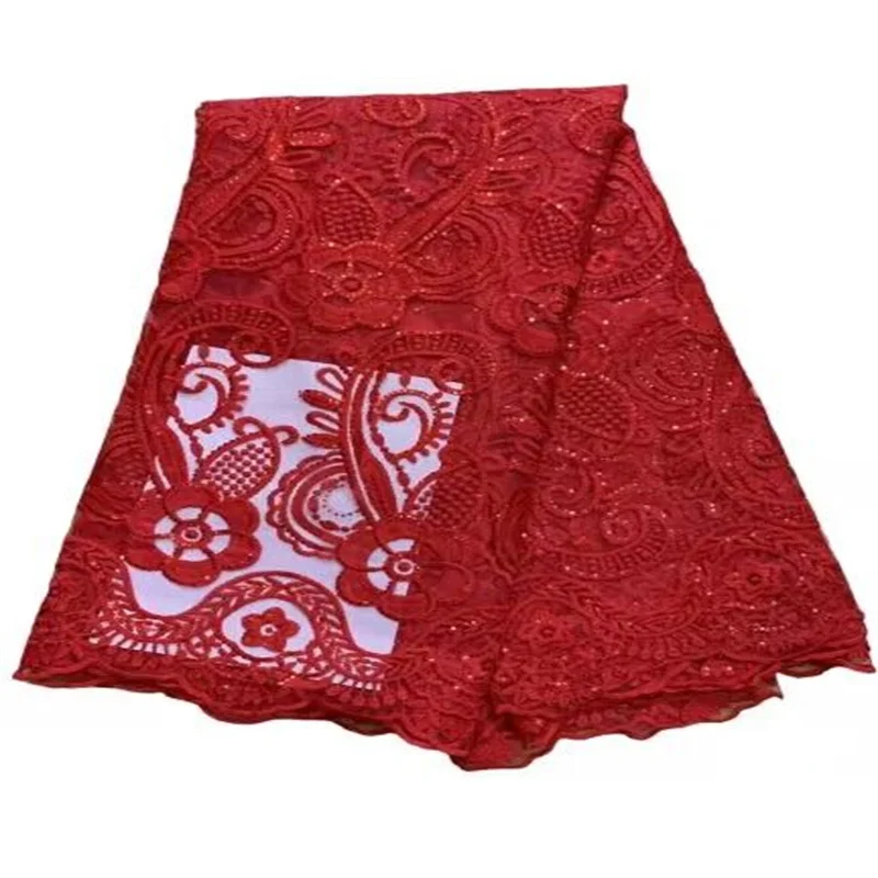

Green African Lace Fabric 2023 Red High Quality French Mesh Lace Fabric With Sequins Nigerian Lace Fabrics For Wedding Dress