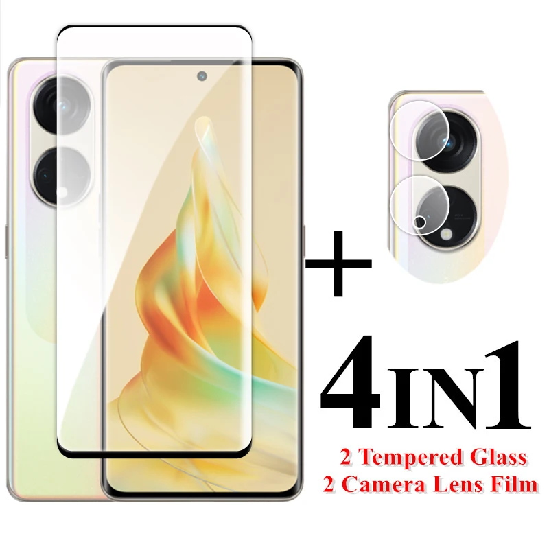 For OPPO Reno8 T 5G Glass 3D Full Cover Curved Screen Protector OPPO Reno8 T 5G Tempered Glass For Reno8 T 5G Lens Film 6.7 inch