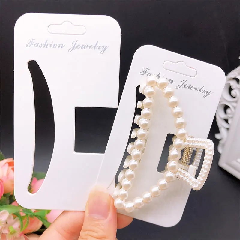 20pcs/lot 5.5x10.2cm Hair Clip Display Cards for DIY Jewelry Claw Clips Hair Paper Cardboard Hair Decoration Packing Hanging Tag new bowknot hair catch claws stain ribbon bow hairpin duckbill clip hair accessory for women hair claw headgear