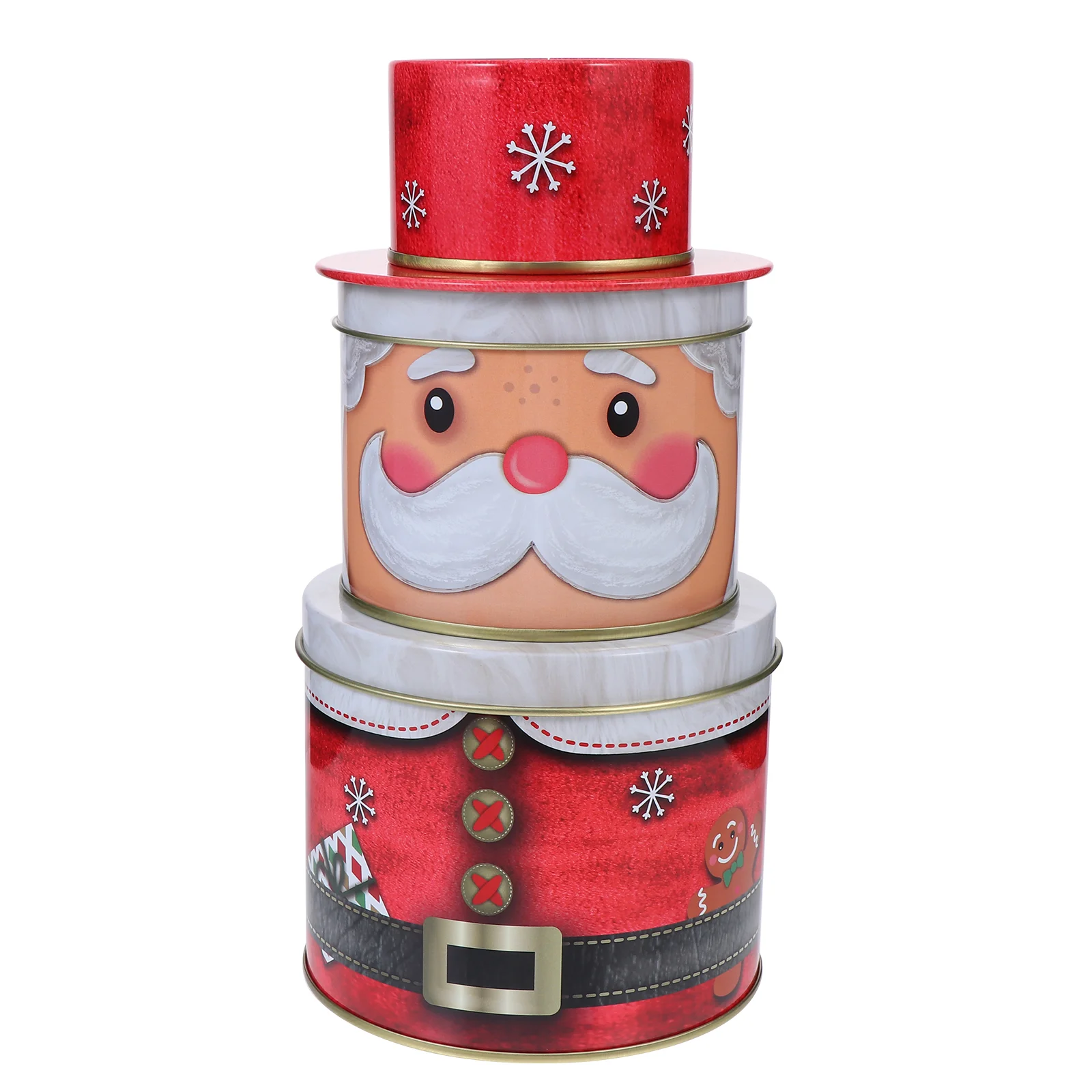 

Candy Bulk Christmas Cookie Tins Snowman Shape Metal Cookie Tins Lids Gift Giving Decorative Christmas Candy Jars Storage
