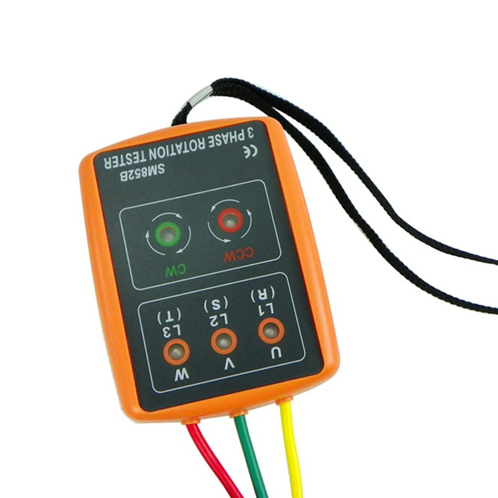SM852B 3 상 회전 테스터 디지털 위상 표시기 감지기 LED 부저 위상 시퀀스 측정기 전압 테스터 60V  600V AC