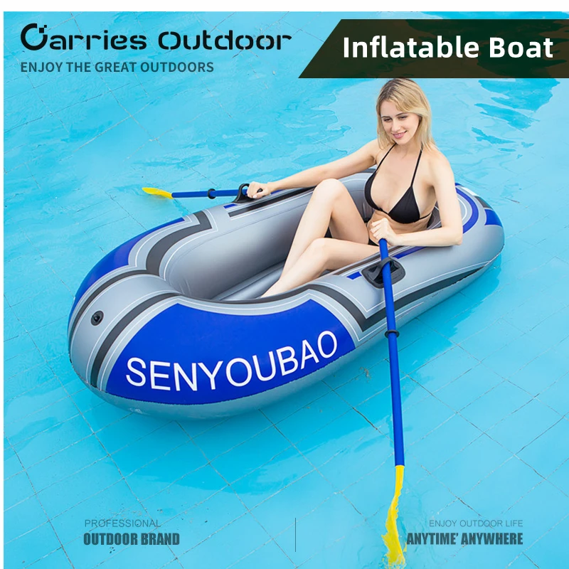 

1/2 Person Inflatable Boat Kayak Canoe 188cm Fishing Boat Dinghy Marine Paddle Air Boat