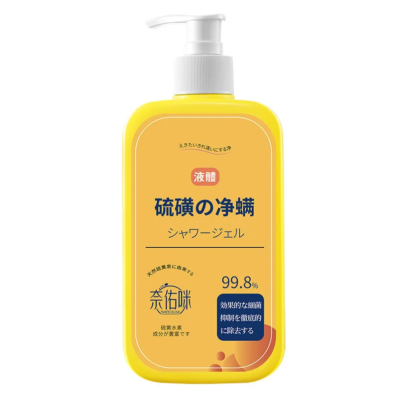 Shower Gel 400ml Sulfur Liquid Mite Removal Soap Cleaner Bar Soap Acne Treatment Reduce Oil Keeps Pores Cleaner Hand Sulfur body wash