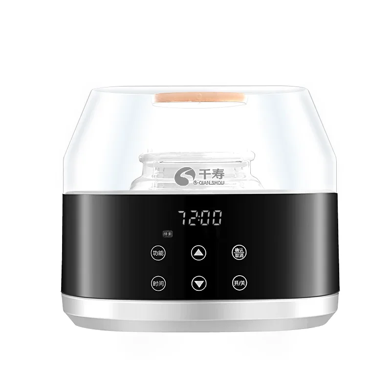 Six Function Yoghurt Fermenting Machine 2L Double Glasses Home Yogurt Maker Glass Cup Touch Panel Electric Qianshou Black 2