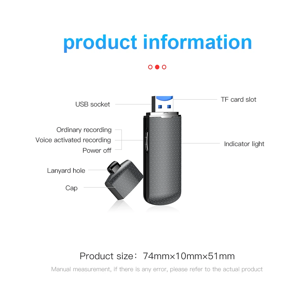 Mini USB Voice Recorder Rechargeable Digital Voice Recording Audio Recorder for PC Meeting Interview Recording Dictaphone 4G/32G