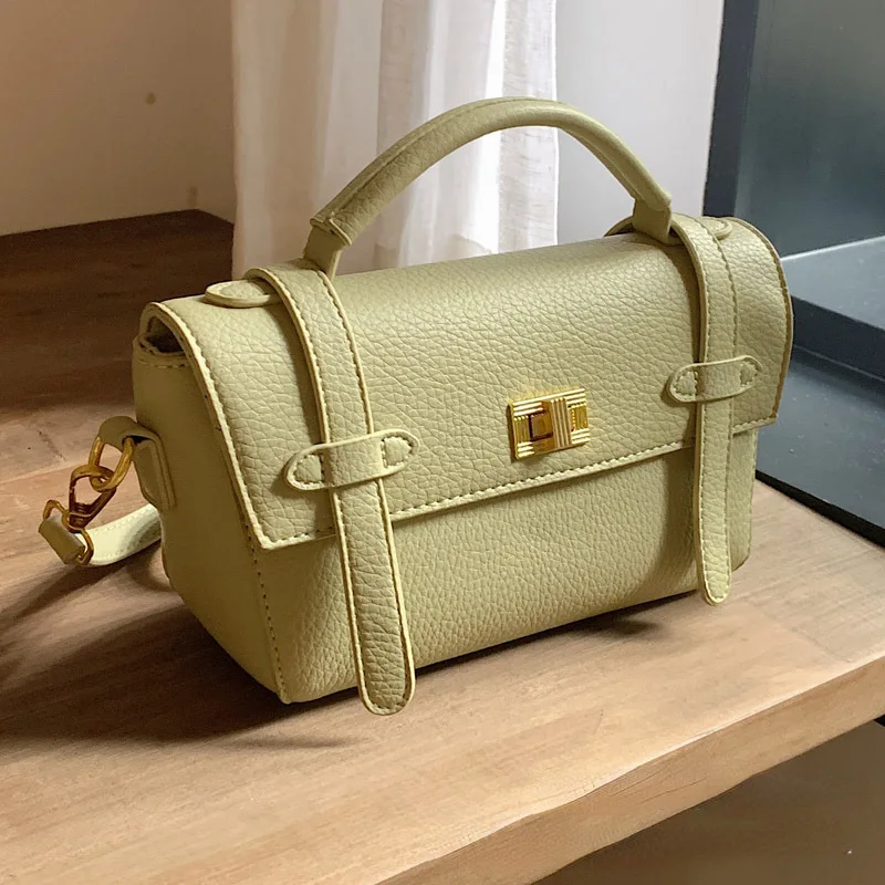 2023 New Handbag Trendy Design Small Mini Square Shoulder Bag for Women PU Leather Casual Crossbody Bag Mori Girl Preppy Style