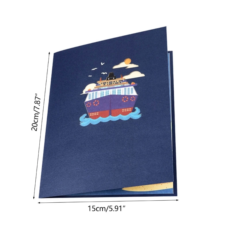 Deep Sea Cruise Ship Theme Card PopUp Card with Envelope 3D Greeting Cards for Birthdays Anniversaries Parties Gift