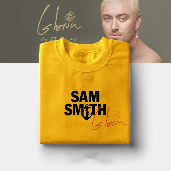 Nuova Maglietta Sam Smith Gloria Tour 2023 Manica Corta Gialla S-2345Xl Gc1133