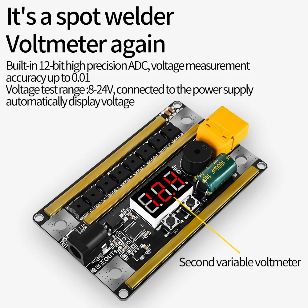 GX591 Spot Welding Machine Control Board DIY Spot Welder Set for 0.1-0.2mm Nickel Sheet Hydride 18650 Lithium Battery Welding 6