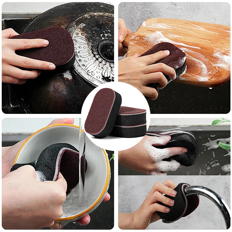 1PC Sponge Wiper Eraser Rust Remover Brush Dish Pot Cleaner Emery Descaling Rub Pots Kitchen Cleaning Gadgets