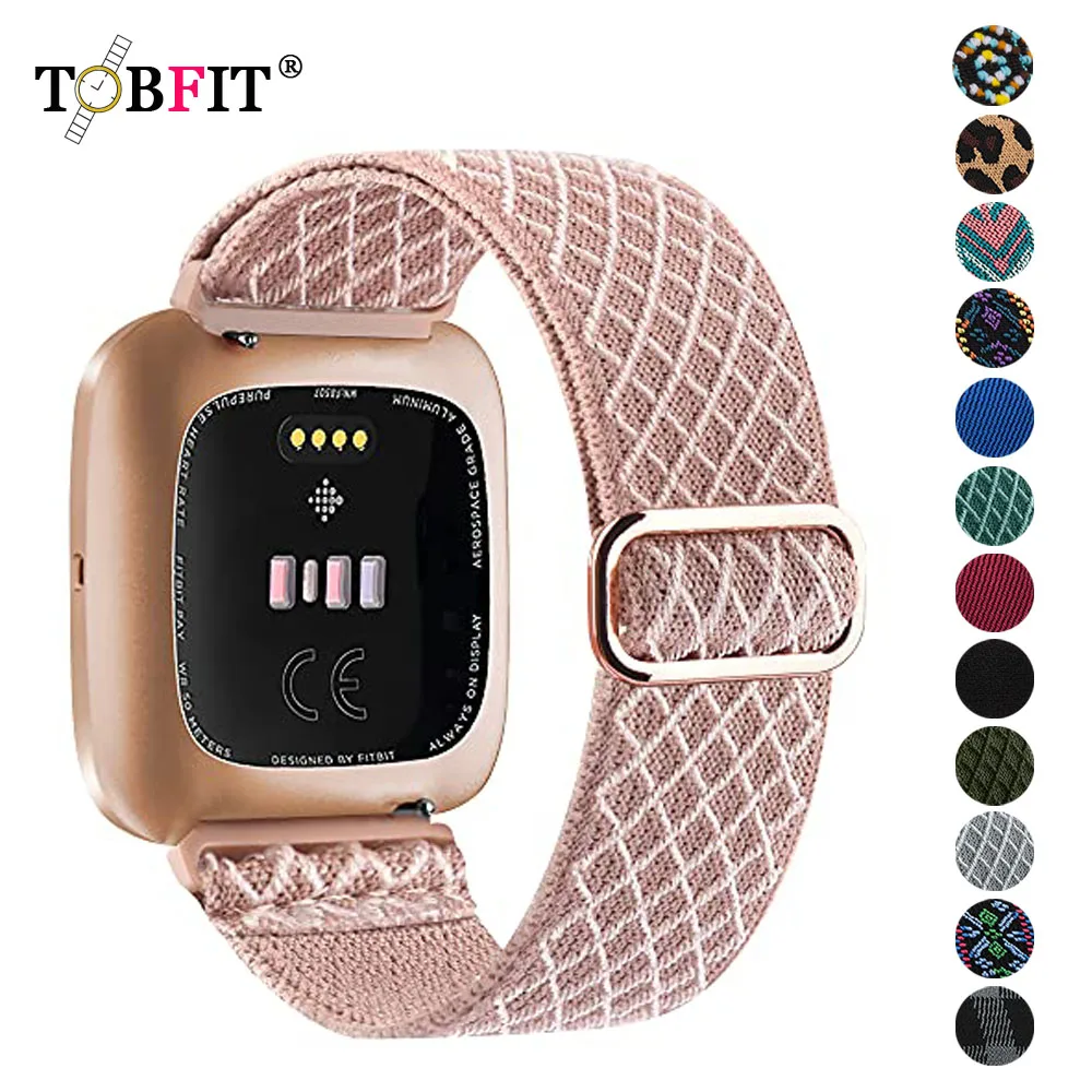 

Elastic Nylon Strap For Fitbit Versa 1 2 Versa Lite Band Sport Watchband Woven Loop Bracele For Fitbit Versa 2 /Versa Lite Strap