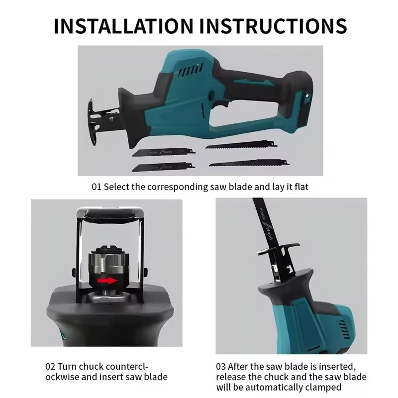 Fit Makita DJR189 18V Cordless Electric Reciprocating Saw Brushless Rechargeable