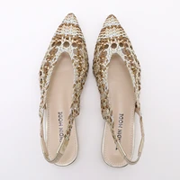 Trendin Mode Women Braided Pointed Toe Slingback Fashion Flat Bottom Elastic Backstrap Sandals - Image 5
