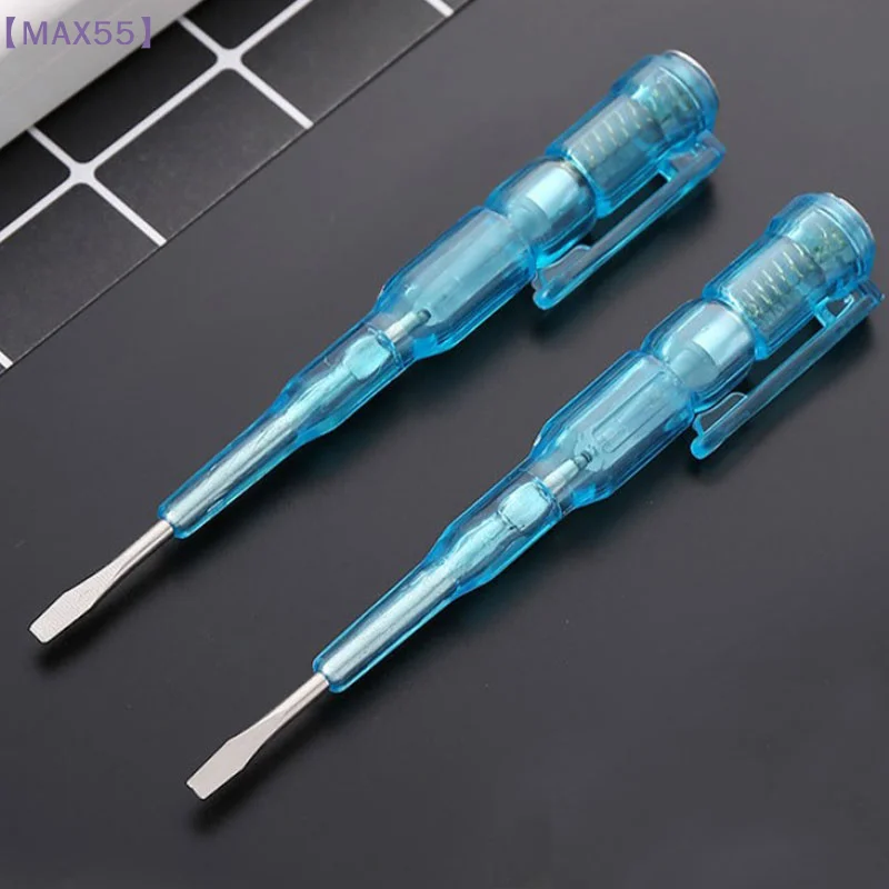 【MAX-55】1Pcs 100-500V 전압 검출기 전기 탐침 전기 경고 테스터 전압 테스트 펜 플라스틱 손잡이 드라이버