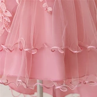 Robes d'été pour bébés filles, robe de princesse tendance en Tulle à volants, sans manches, à fleurs, pour anniversaire, robe de mariée 5