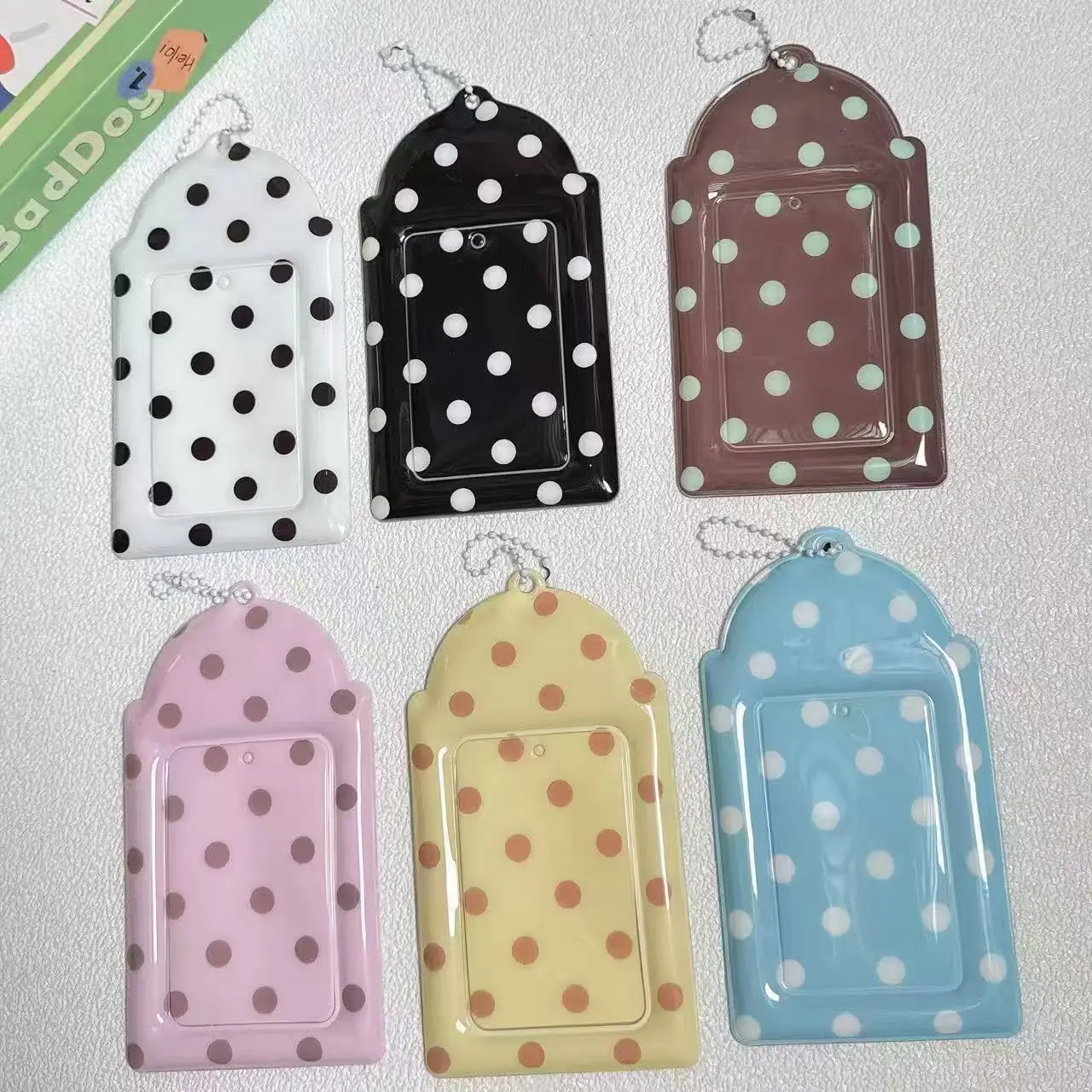 Cute Dot Dot Card Holder 3 Inch Photocard Card Sleeve Kpop Idol Card Holder Backpack Accessories Pendant Keychain Fans Gifts