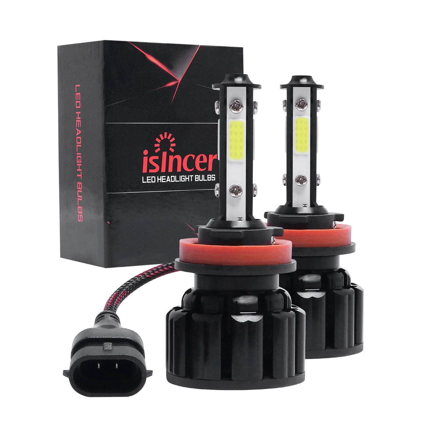 

H8 H9 H11 LED Headlight Bulbs 80w H4 H7 H11 H13 LED Car Headlights 4 Side Lights 5202 9007 9005 HB4 COB Bulb Fog Light 6000K