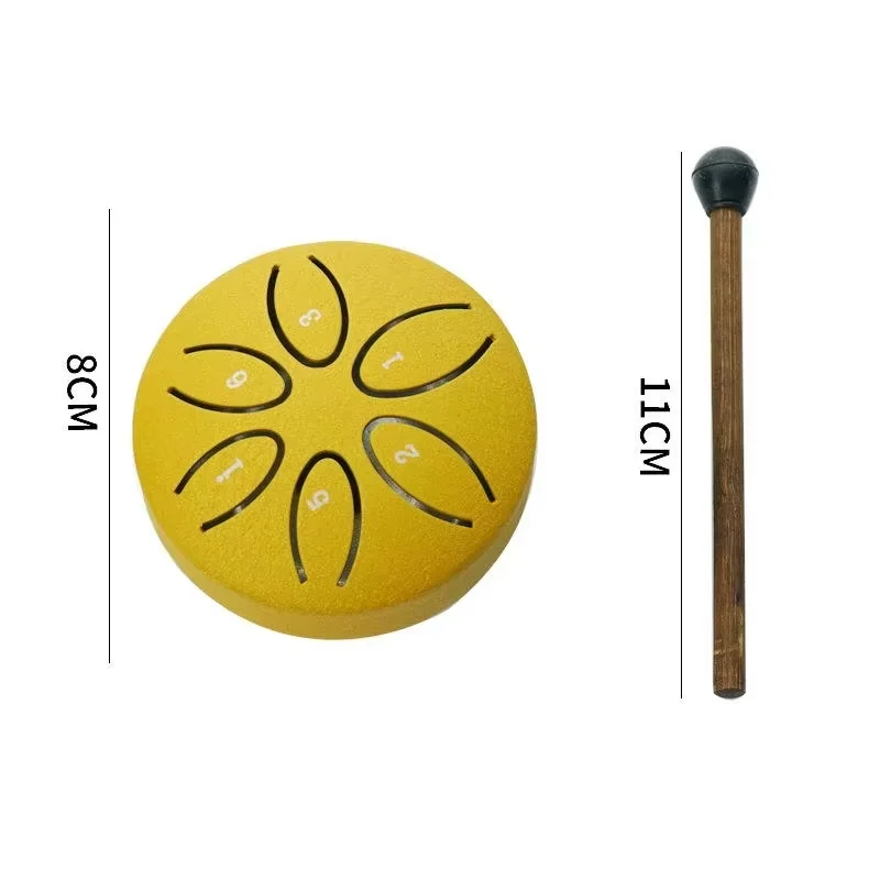 Mini Cute Ethereal Drum with Drumstick 6 Notes Percussion Instrument Steel Tongue Forget Worry Drum Children Portable Instrument