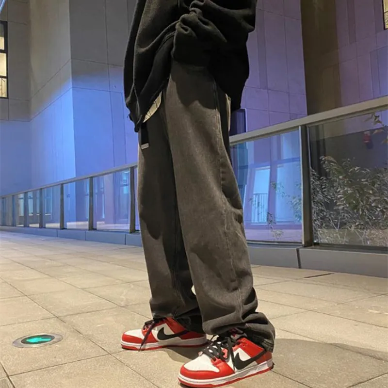 2022 New Arrivals Graphic Embroidery Hip Hop Men Baggy Jeans Trousers Straight Loose Vintage Wide Denim Pants Pantalones Hombre