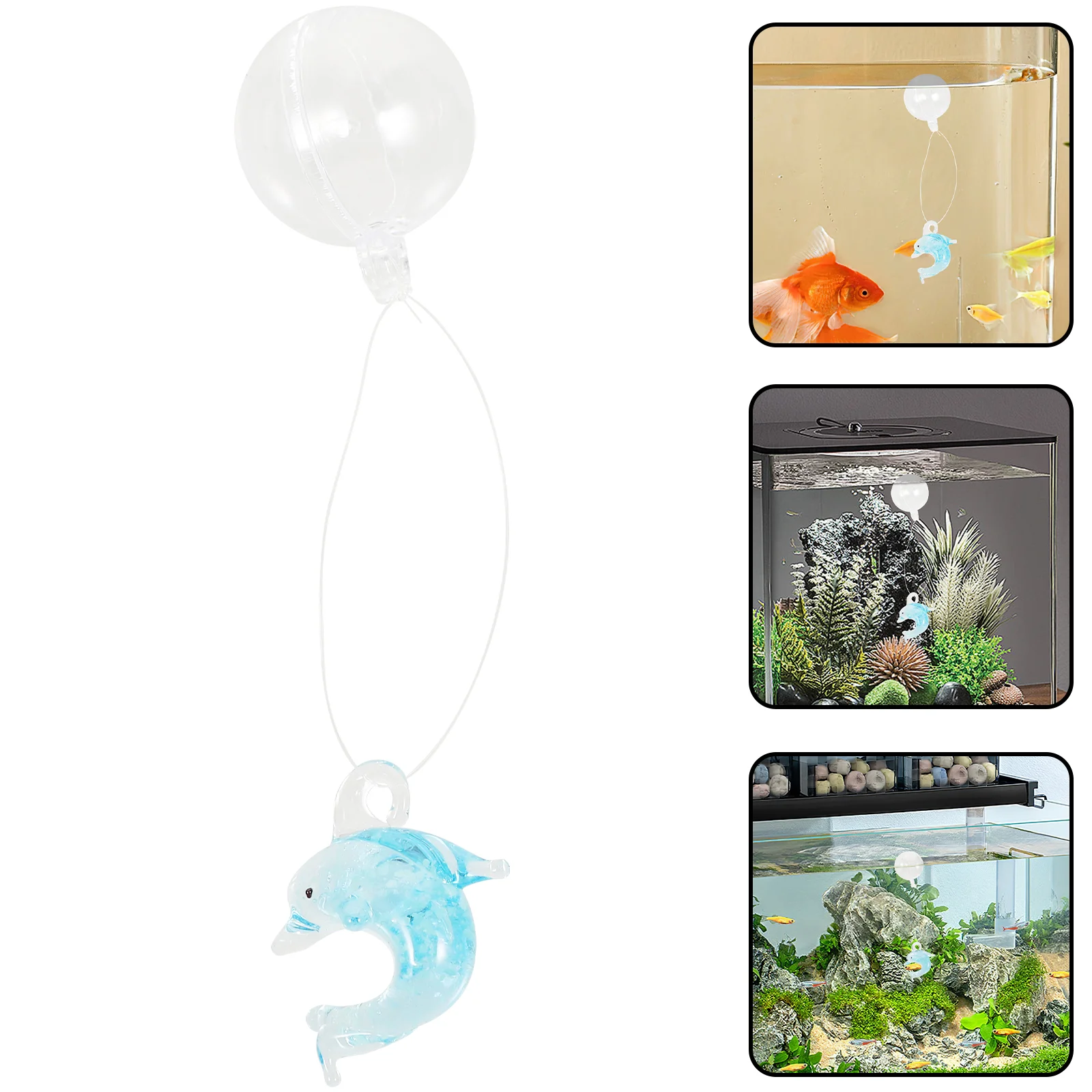 

Ornaments Fish Tank Floating Decoration Decorations Glass Cartoon Dolphin Adorn