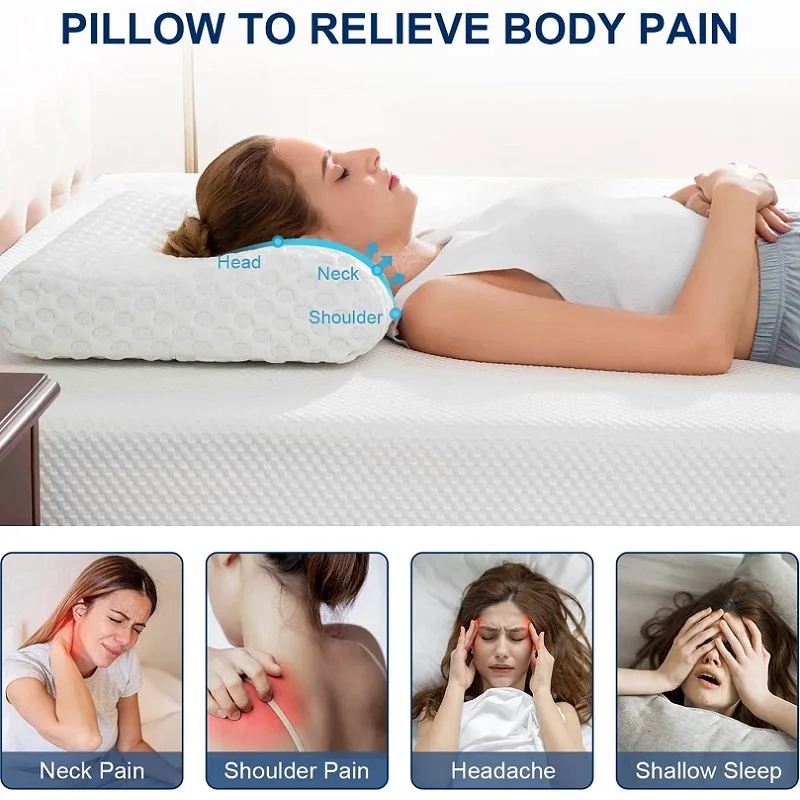 Memory Foam Pillow 3-Piece Set, Neck Pillow,Lumbar,Contoured Leg Pillow,  ProtectsThe Cervical Vertebrae,Spine And Crotch Bone - AliExpress