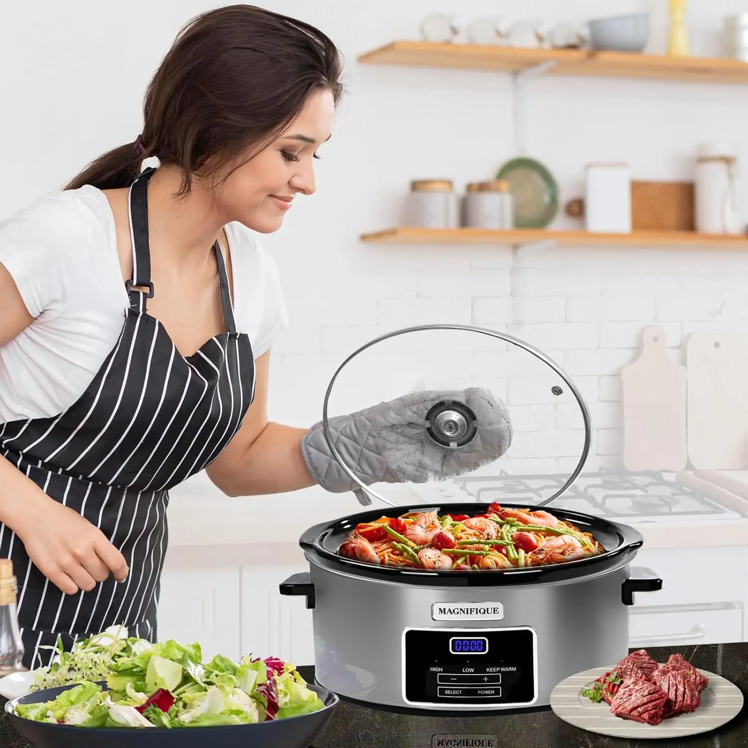Hamilton Beach Quart Digital Slow Cooker Programmable 10 Heat