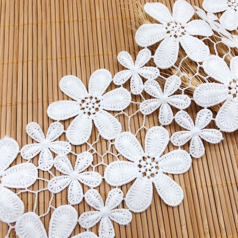 

Водорастворимая Полиэстеровая кружевная отделка, 29 ярдов, цветочные кружевные тканевые ленты, «сделай сам», для платья, одежды, юбки, занавески, аксессуары