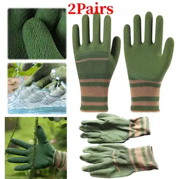 2Pairs Gardening Gloves Thorn Proof Work Garden Gloves Breathable Garden Gloves Waterproof for Cactus Rose and Blackberry