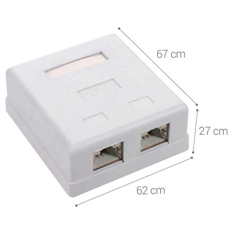 10X RJ45 Network Socket-Shielded Surface Mounted Double Wall Socket With CAT6A Ethernet LAN Cable Port