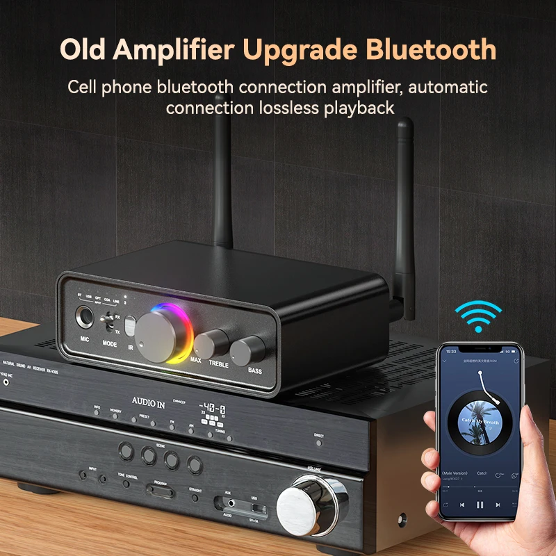 Ricevore Audio Bluetooth 5.3 Supporto USB U-Disk Play Adattatore Wireless R/L 2 RCA/3.5MM AUX/Connettore In Fibra Ottica Per Altoparlante K Auto - Foto 11