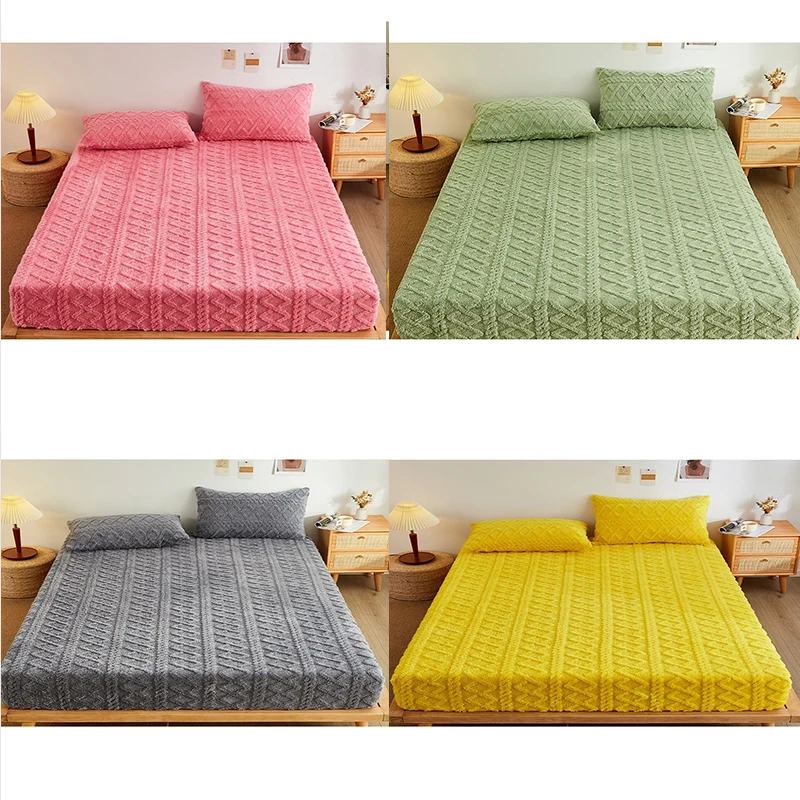 Coral Velvet Bedsheet  Bedspread  Milk Velvet Mattress Protective Cover  Winter Plush Insulation Bedspread 1