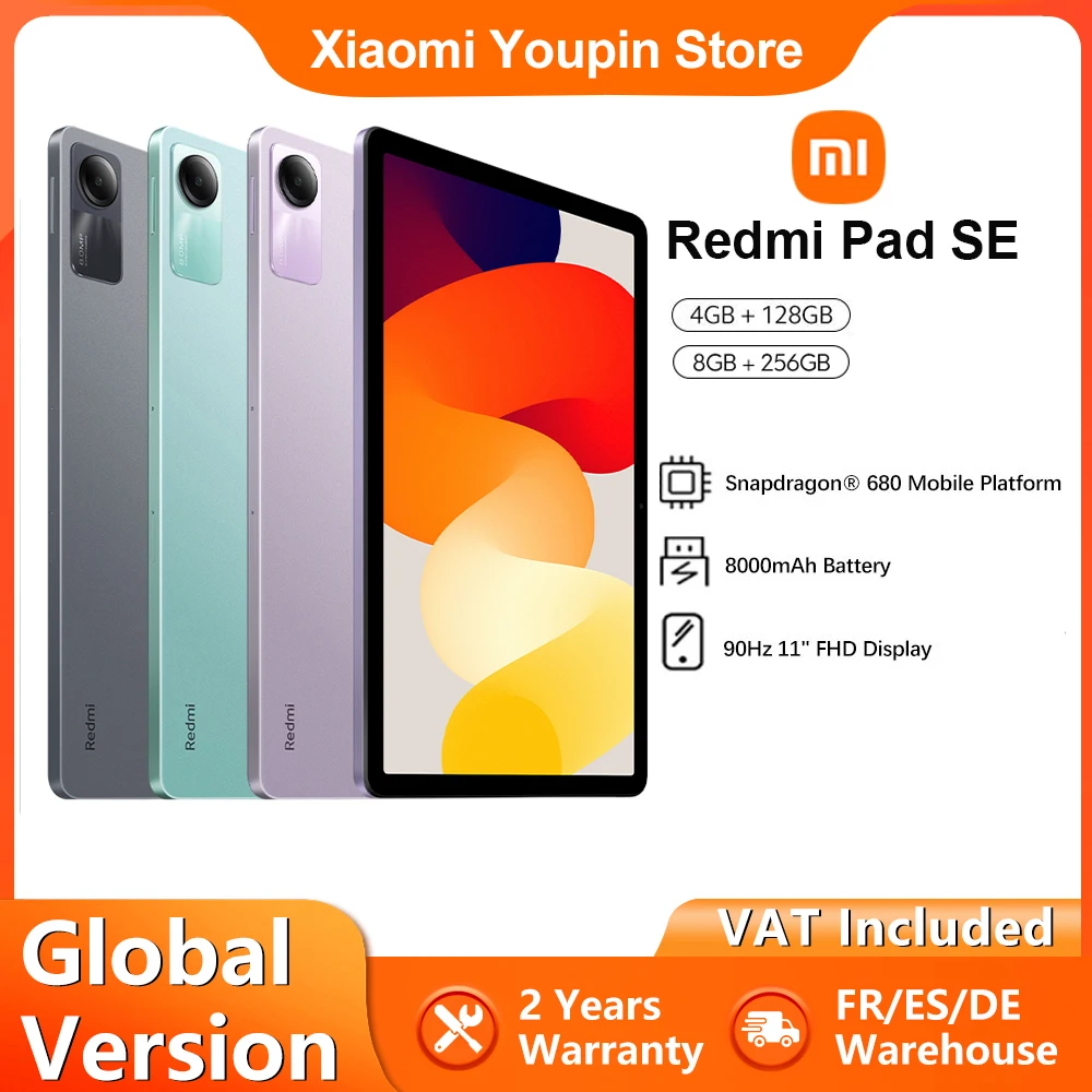 Xiaomi-Tableta Redmi Pad SE versión Global, 128GB, Snapdragon 680