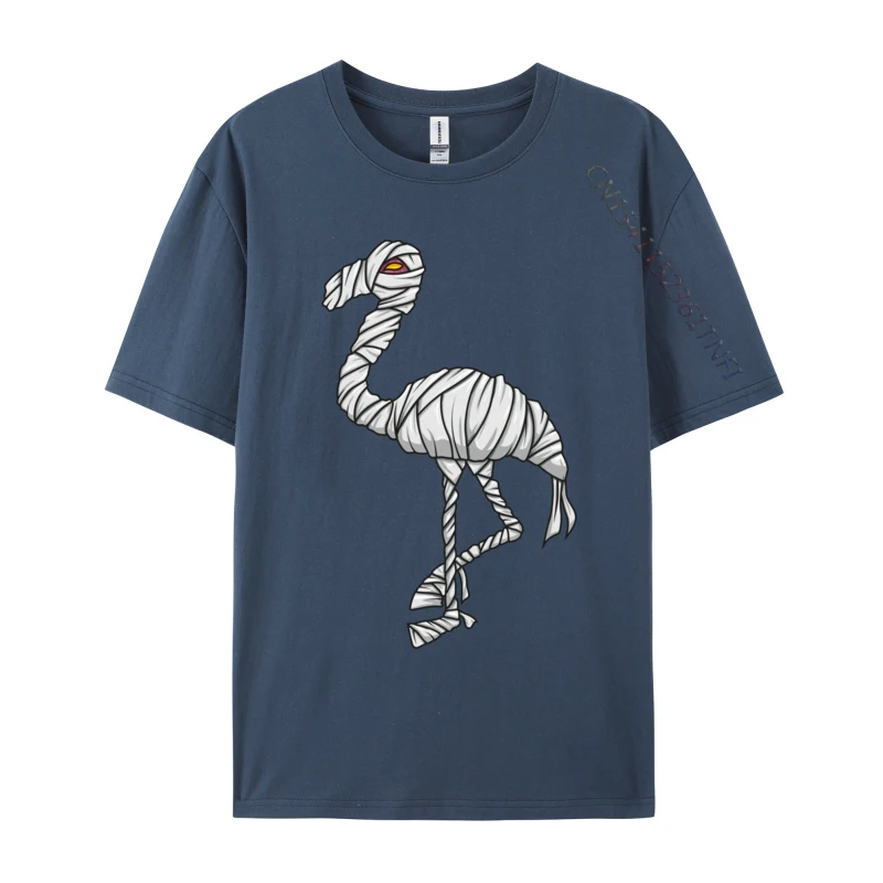 2024 Newest Male T-shirts Slim Fit Fitness Tight Tees Pure Cotton Round Neck Short Sleeve Customized Tops & Tees Summer Fall Halloween Flamingo Mummy Happy Flamingoween Pumpkin navy