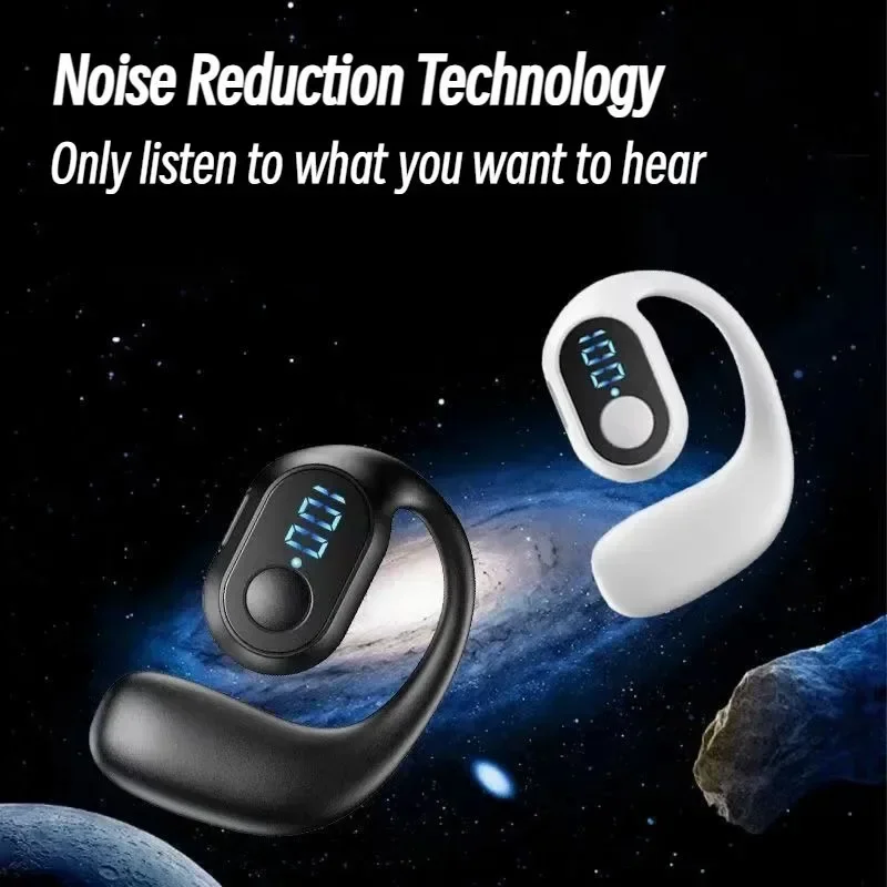 Wireless Earphones Air Conduction HiFi Ear Hook Music Sports Noise Cancel Headset