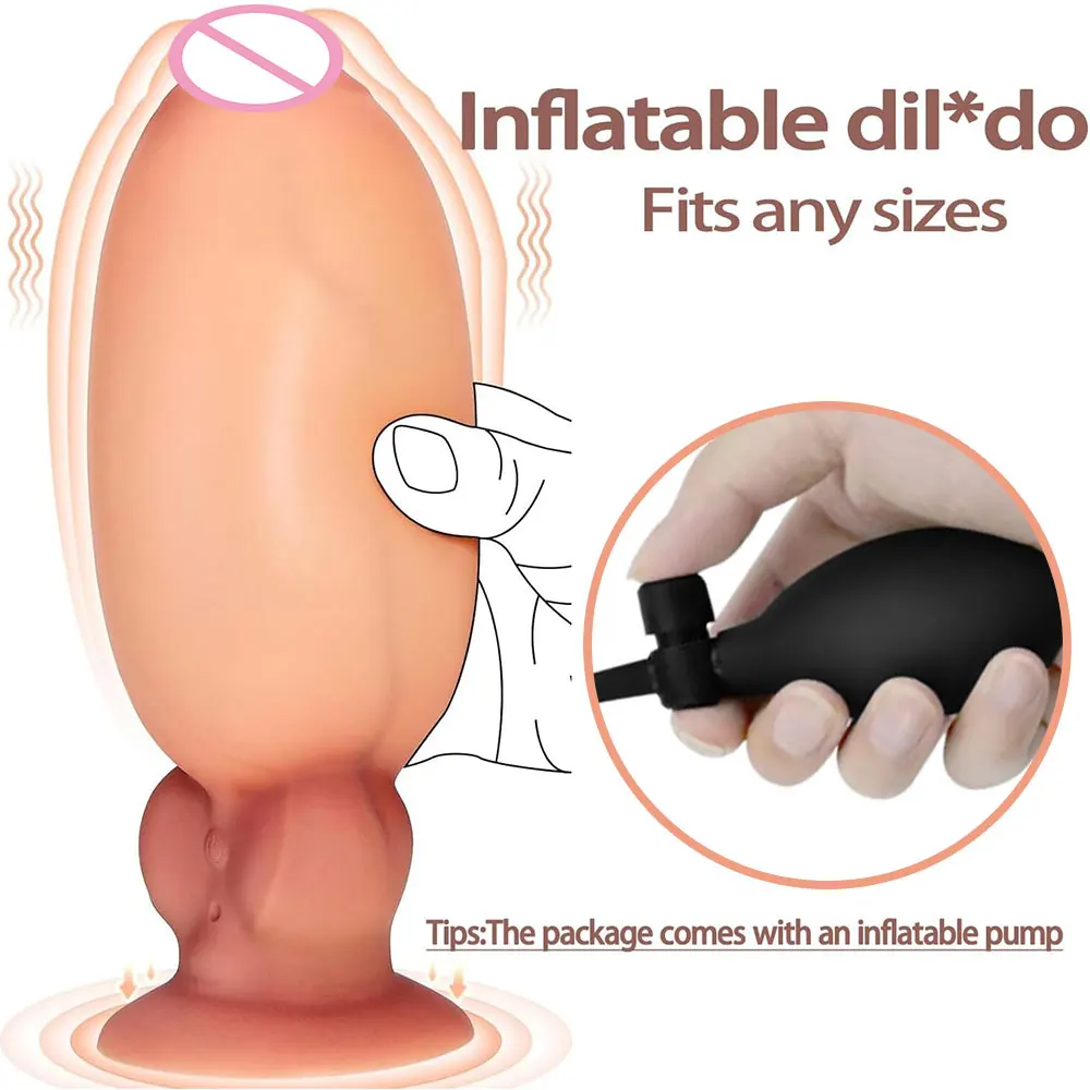 Sex Toys Inflatable Dildo Realistic Vibrating Dildo with Adjustable Thickness Anal Sex Toys G-spot Stimulator Prostate Massager Sex Toy