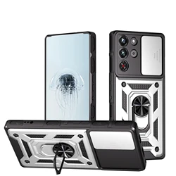 Camera Armor Phone Case with Magnetic Holder Ring and Full Lens Protection - Silicone Bumper Cover - RedMagic10S Pro Plus (Silver)