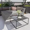 Glass Coffee Tables for Living Room Square Modern Center Table for Small Space,Tempered Glass-top with Sturdy Metal Frame S 6