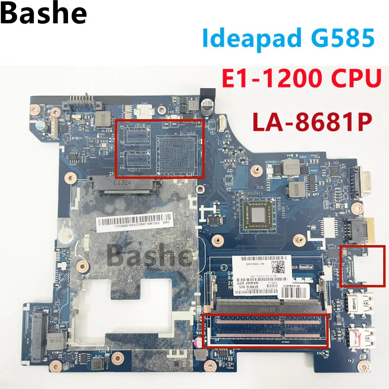 For Lenovo Ideapad G585  notebook computer motherboard CPU E1-1200  DDR3 integrated motherboard LA-8681P 100% test