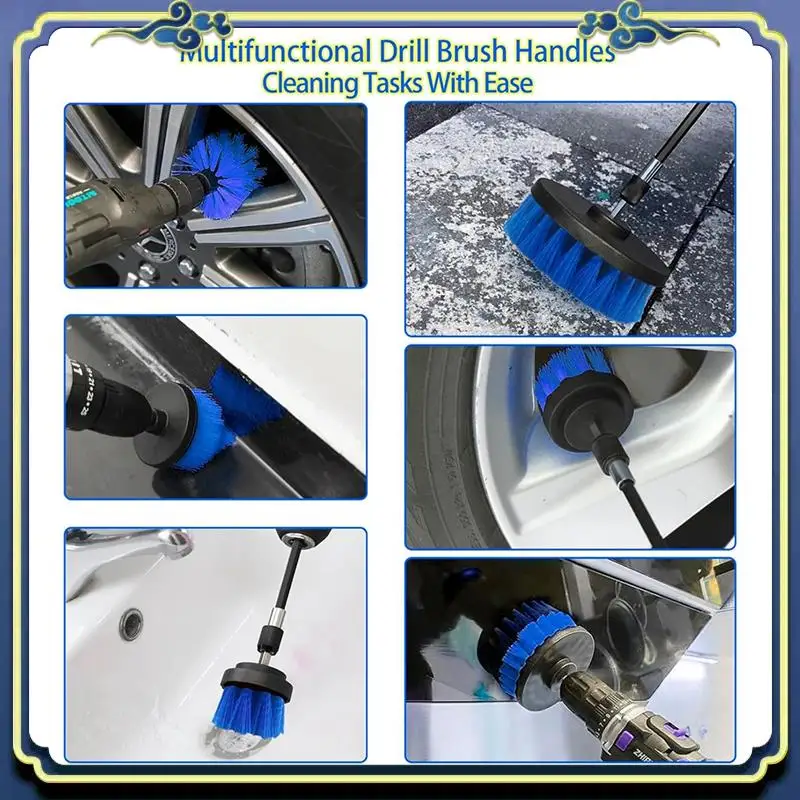 Drill Brush Attachment Set Replacement Accessories 27-Piece Electric Scrubber Cleaning Kit For Tub, Extension Attachment 3