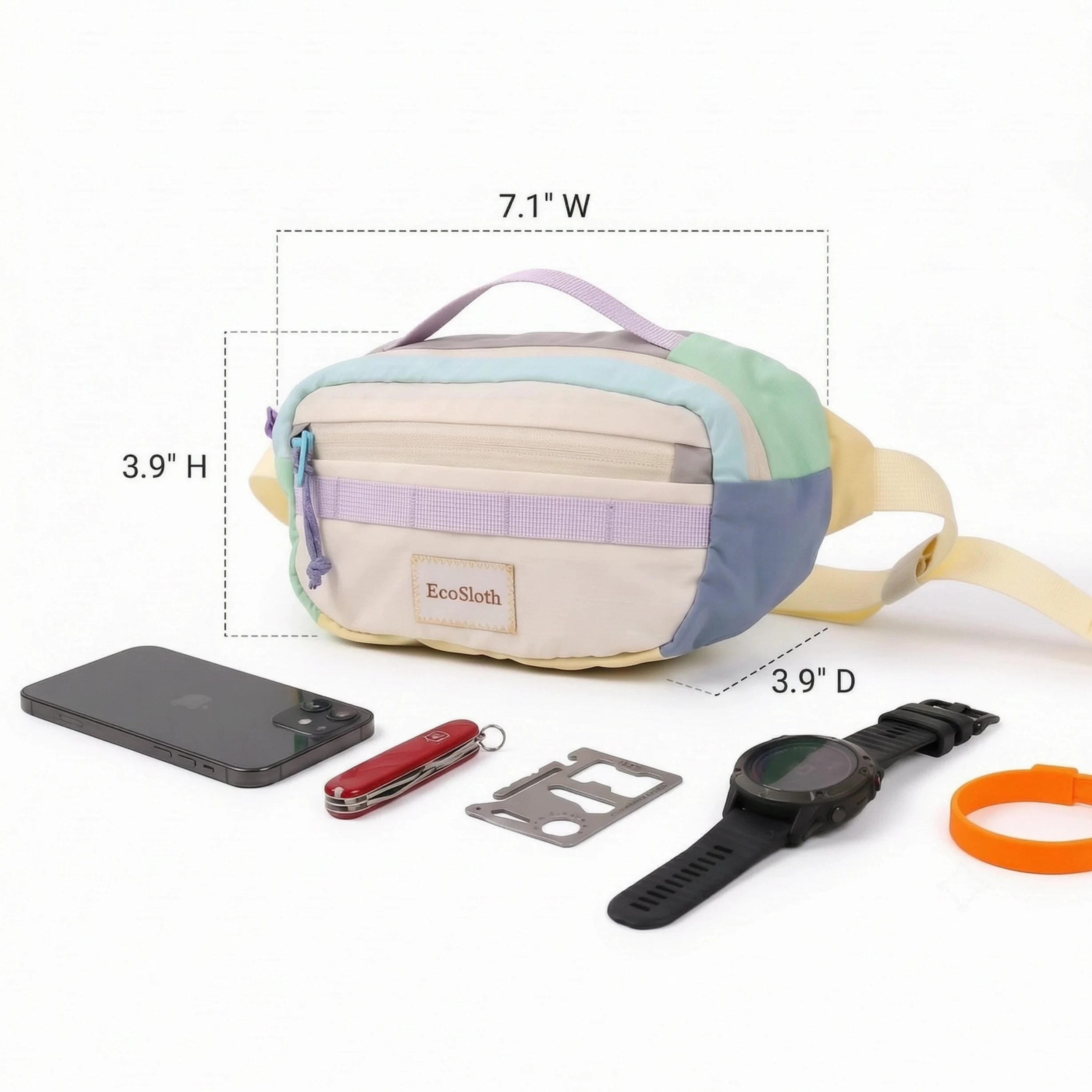 EcoSloth Waist Pack Belt Bag With Multi-pocket & Water-Resistant Nylon Rider Sports Camping Chest Hip Running Belt Shoulder Bags 5