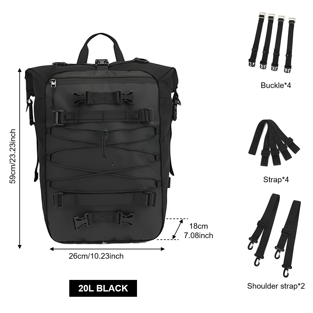Waterproof Multi-Function Motocross Rear Seat Luggage Pack and Outdoor Riding Backpack