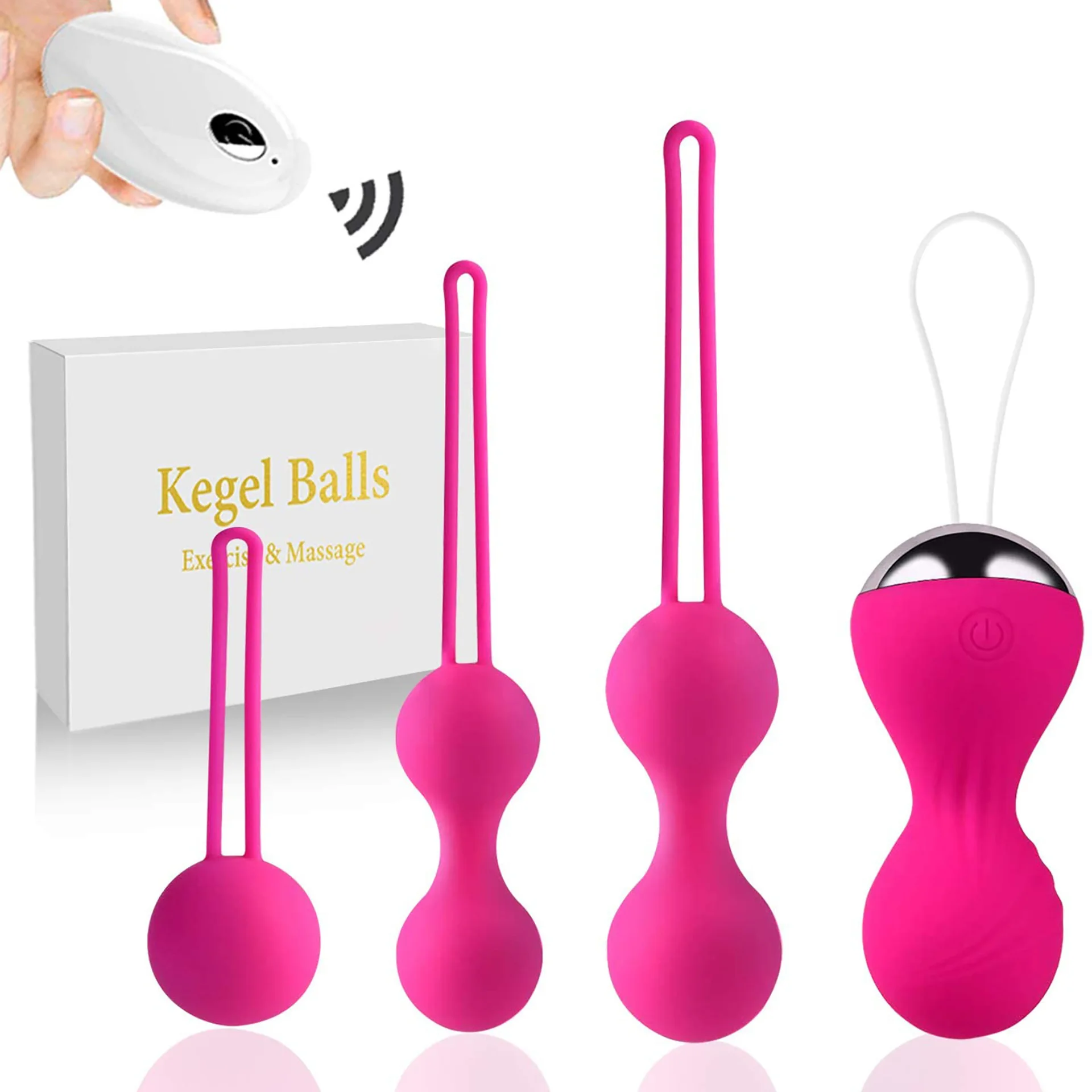 Vaginal Chinese Balls Set Silicone Kegel Trainer for Women Remote Control Vibrator Female Masturbator Pelvic Muscle Exercise Sex