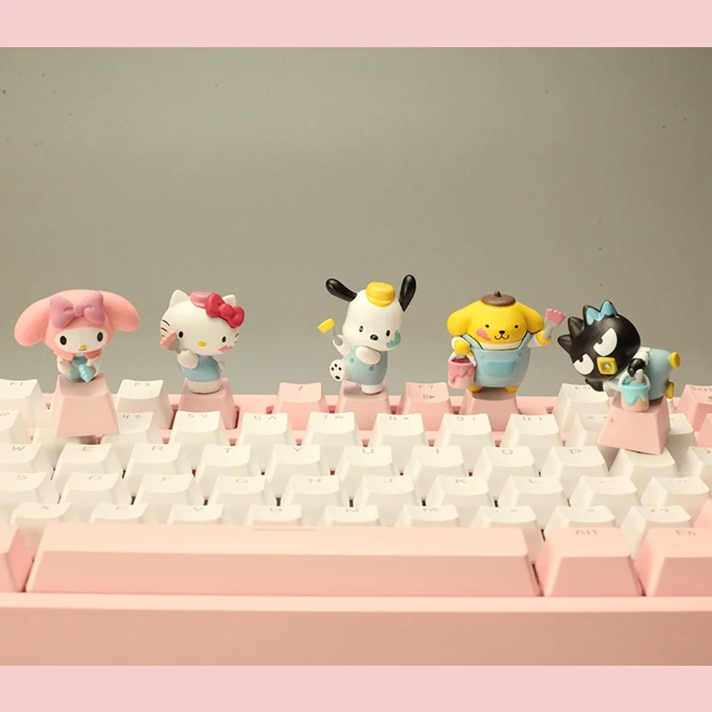 DIY Whitewasher Kitty 맞춤형 키캡 멜로디 귀여운 큰 귀 개 R4 기계식 키보드 키캡
