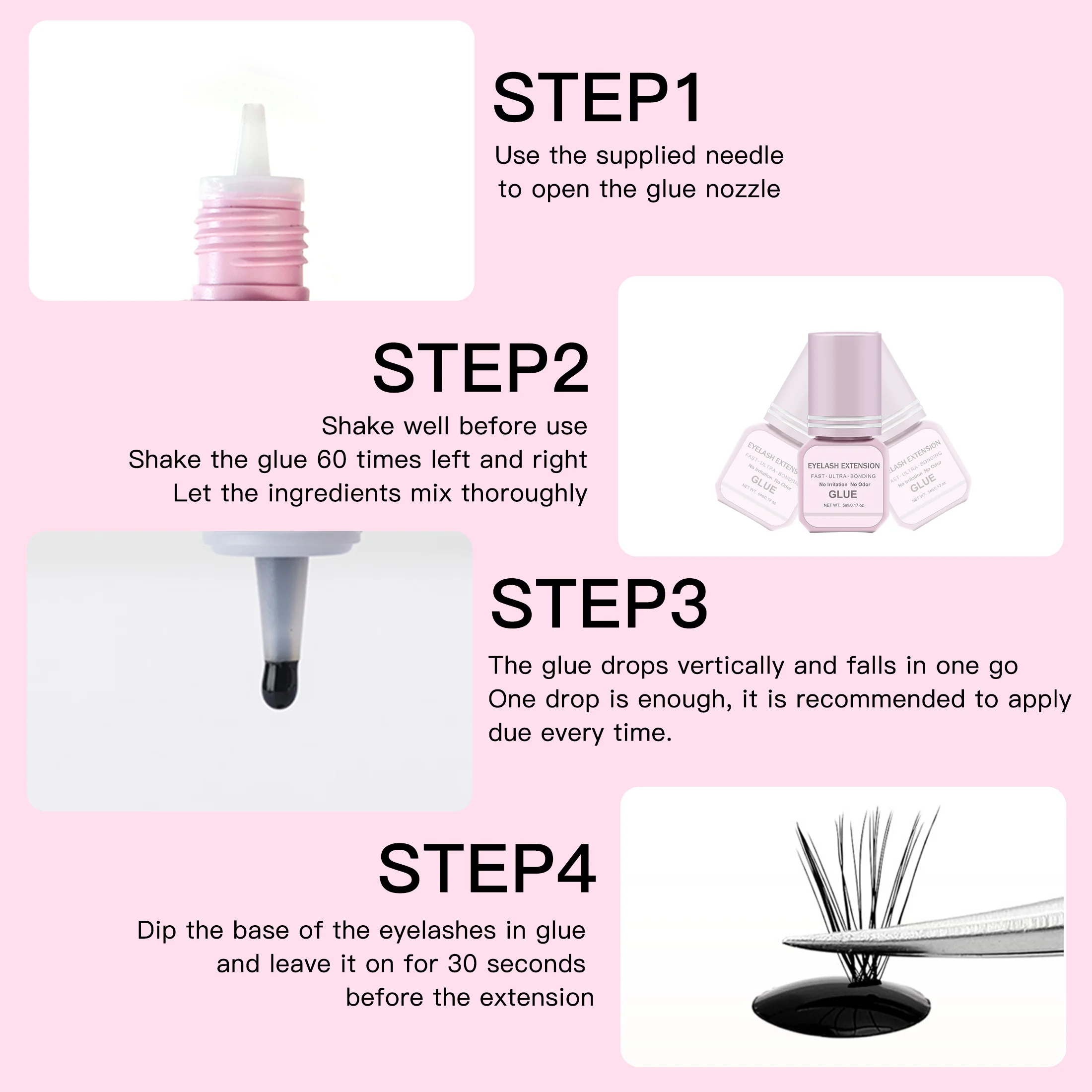 5 مل غراء تمديد الرموش يدوم لمدة 7 أيام، عديم الرا...