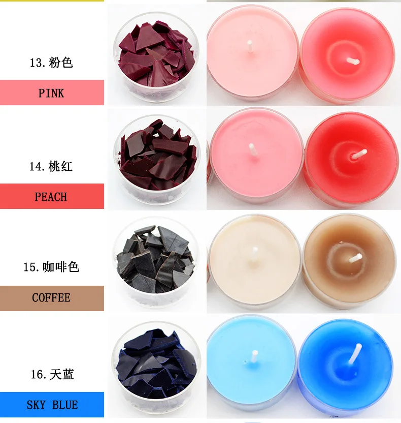 Description Picture 6 of item5g Candle Color DIY Dye Color Block 34 Colors Non-toxic Soy Candle Wax Pigment Used To Make Scented Candles or Soap Dyes