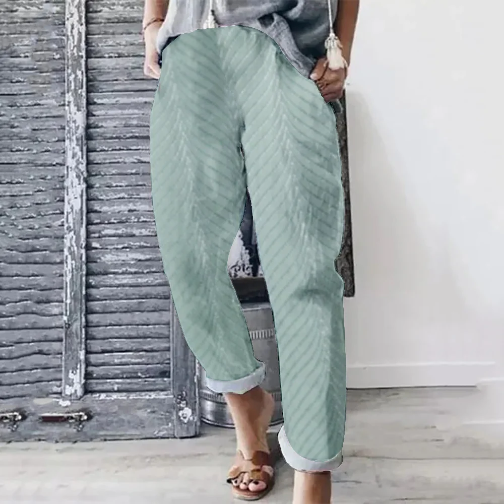 

Брюки Женские однотонные с завышенной талией и карманами